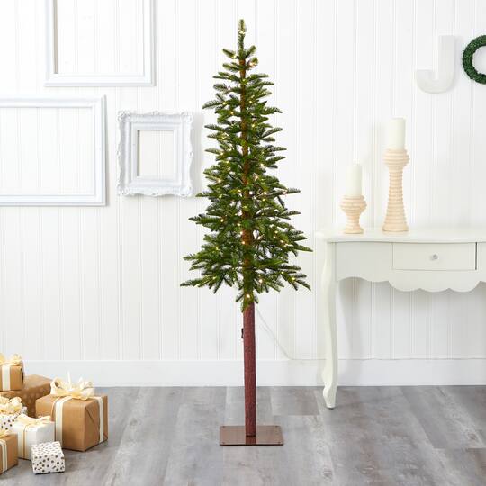 6ft. Pre-Lit Alaskan Alpine Artificial Christmas Tree, Clear LED Lights